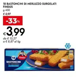 Bennet Bastoncini di merluzzo Findus offerta