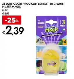 Bennet Assorbiodori frigo con estratti di limone Mister Magic offerta