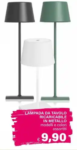 Il Gigante LAMPADA DA TAVOLO RICARICABILE IN METALLO offerta