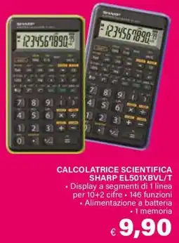 Il Gigante CALCOLATRICE SCIENTIFICA SHARP EL501XBVL/T offerta