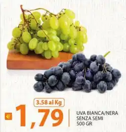 Supermercati Bruscoli UVA BIANCA/NERA SENZA SEMI offerta