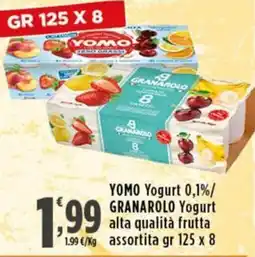 Rossotono Carrefour YOMO Yogurt 0,1%/GRANAROLO Yogurt alta qualità frutta offerta