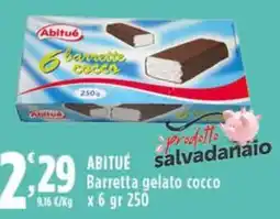 Rossotono Carrefour Abituè Barretta gelato cocco offerta
