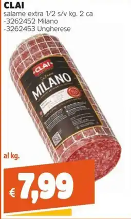 Stop&Shop CLAI salame extra 1/2 s/v offerta