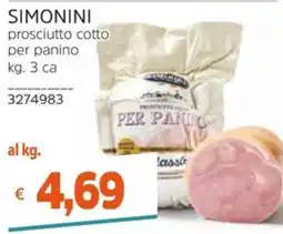 Stop&Shop SIMONINI prosciutto cotto per panino offerta