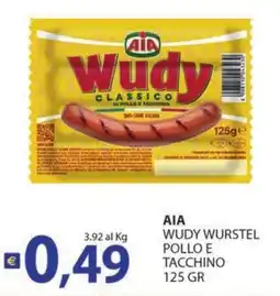 Supermercati Bruscoli AIA WUDY WURSTEL POLLO E TACCHINO offerta