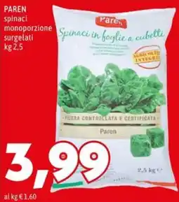 MEGA Spinaci in foglie a cubetti PAREN offerta