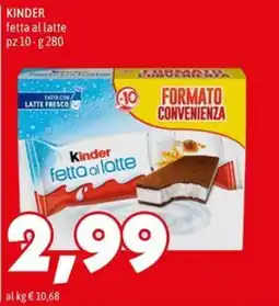 MEGA Kinder fetta al latte offerta