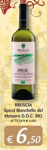 Supermercati Bruscoli BRUSCIA Spicel Bianchello del Metauro D.O.C. BIO offerta