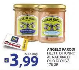 Supermercati Bruscoli ANGEL0 PARODI FILETTI DI TONNO AL NATURALE/OLIO DI OLIVA offerta