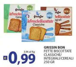 Supermercati Bruscoli Grissin Bon Fette Biscottate Classiche/Integrali/Cereali offerta