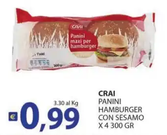 Supermercati Bruscoli CRAI PANINI HAMBURGER CON SESAMO offerta