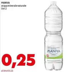 MEGA MANIVA acqua minerale naturale offerta
