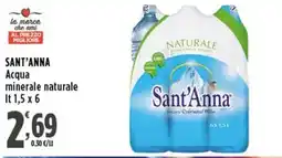 Rossotono Carrefour Acqua minerale naturale Sant'Anna offerta
