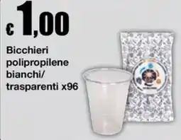 Sì con te Superstore Bicchieri polipropilene bianchi/trasparenti offerta