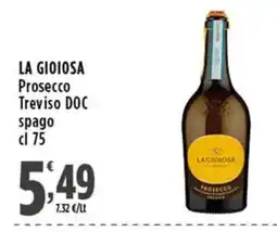 Rossotono Carrefour LA GIOIOSA Prosecco Treviso DOC offerta