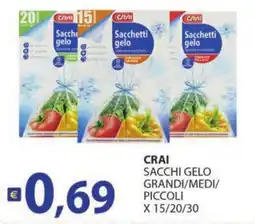 Supermercati Bruscoli CRAI SACCHI GELO offerta
