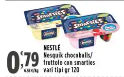 Rossotono Carrefour Nesquik chocoballs/fruttolo con smarties offerta
