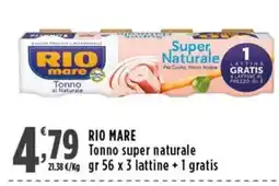 Rossotono Carrefour RIO MARE Tonno super naturale offerta