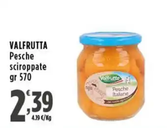 Rossotono Carrefour Valfrutta Pesche sciroppate offerta
