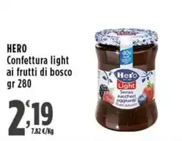 Rossotono Carrefour Hero Confettura light ai frutti di bosco offerta