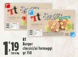 Rossotono Carrefour RT Burger classici/ai formaggi offerta