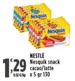 Rossotono Carrefour Nesquik snack cacao/latte offerta