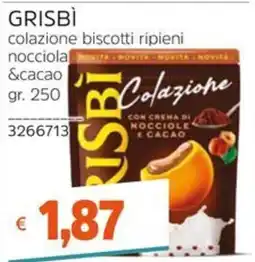 Stop&Shop GRISBÌ colazione biscotti ripieni nocciola &cacao offerta