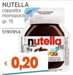 Stop&Shop Nutella coppetta monoporzione offerta