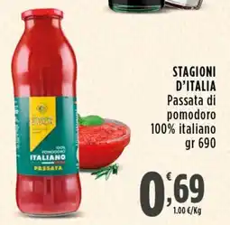 Rossotono Carrefour STAGIONI D'ITALIA Passata di pomodoro offerta