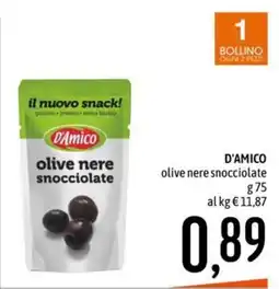 Emisfero D'Amico olive nere snocciolate offerta