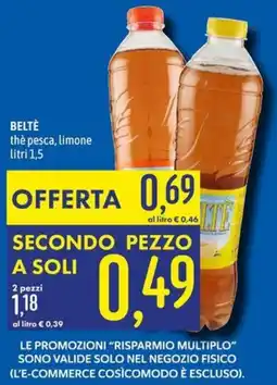 Emisfero Beltè thè pesca, limone offerta