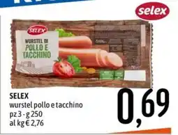 Emisfero SELEX wurstel pollo e tacchino offerta