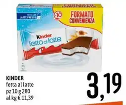 Emisfero Kinder fetta al latte offerta