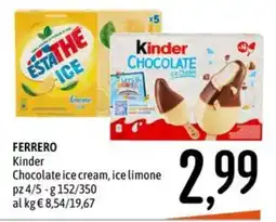 Emisfero FERRERO Kinder Chocolate ice cream offerta