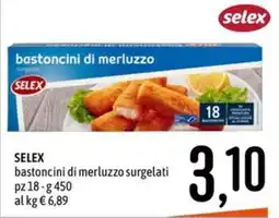 Emisfero SELEX bastoncini di merluzzo surgelati offerta
