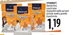 Emisfero Vitakraft Dental 3in1 snack cane offerta