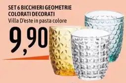 Emisfero Bicchieri Geometrie Colorati Decorati Villa D'este offerta