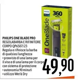 Emisfero PHILIPS ONE BLADE PRO REGOLABARBA E RIFINITORE CORPO offerta