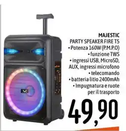 Emisfero MAJESTIC PARTY SPEAKER FIRE T5 offerta