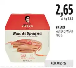 Carico Cash & Carry Vicenzi Pan di Spagna offerta