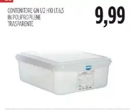 Carico Cash & Carry CONTENITORE GN 1/2 H10 LT.6,5 IN POLIPROPILENE TRASPARENTE offerta
