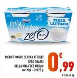 Conad Yogurt magro senza lattosio zero grassi bella vita free meran offerta
