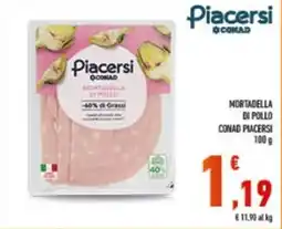 Conad Mortadella di pollo Piacersi offerta