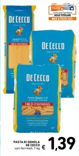 Spazio Conad Pasta di semola De Cecco offerta