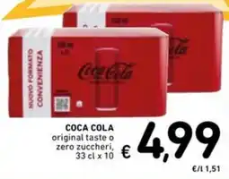 Spazio Conad Coca Cola original taste o zero zuccheri offerta