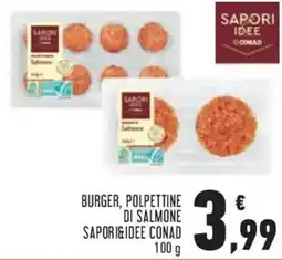Conad City Burger, polpette di salmone Saporidee Conad offerta