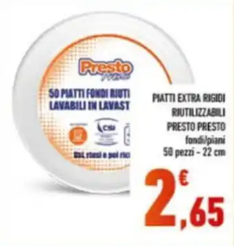 Presto Piatti Fondi Riutilizzabili