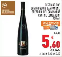 Conad City Reggiano DOP Lambrusco il Campanone, Spergola del Campanone offerta