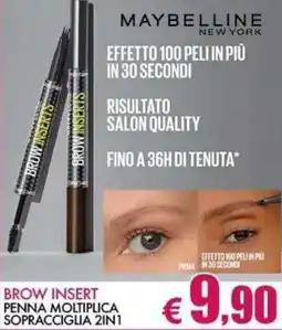 Casa & Co MAYBELLINE NEW YORK BROW INSERT PENNA MOLTIPLICA SOPRACCIGLIA 2IN1 offerta